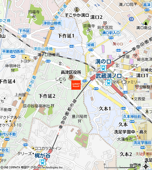 マックスバリュ津田山店付近の地図